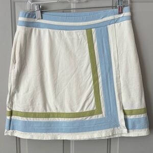 Spartina 449 White Skort with Light Blue and Olive Trim